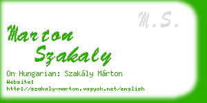 marton szakaly business card