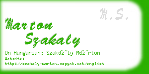 marton szakaly business card